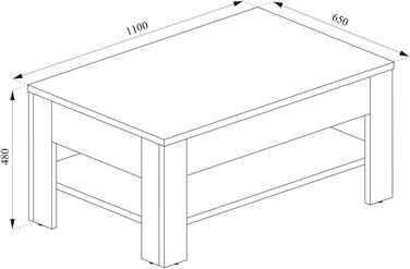 Журнальний столик Vicco Milan, стіл для вітальні з шухлядою, Сонома, 92,2 x 65 см
