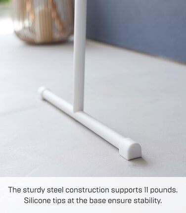 Вішалка для одягу з парою Yamazaki 5972, похила, біла, сталь/дерево/силікон, 38,5 x 47 x 162 см