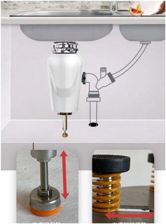 Регульований по висоті кронштейн для утилізації відходів Кронштейн для завантаження кухонних відходів зменшує вібрацію та шум 28-38 см