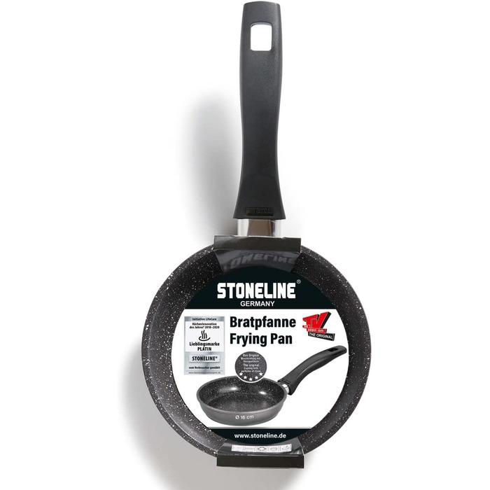 Сковорода STONELINE 16 см, сковорода підходить для індукції, сковорода покрита справжніми частинками каменю, сковороди та універса