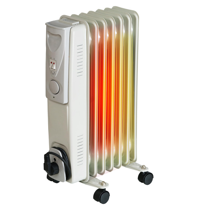 Електричний масляний обігрівач Brollux 1500 Вт, масляний радіатор, електричний обігрівач 7 ребер, портативний електричний нагрівальний елемент, нагрівальний пристрій, термостат, масляний обігрівач