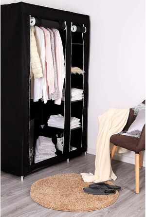 Складана тканинна шафа dibea 175x110x45 см, чорна 175x110x45 см Чорний