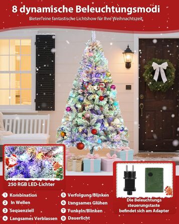 Штучна ялинка з вогнями 180 см біла Himimi