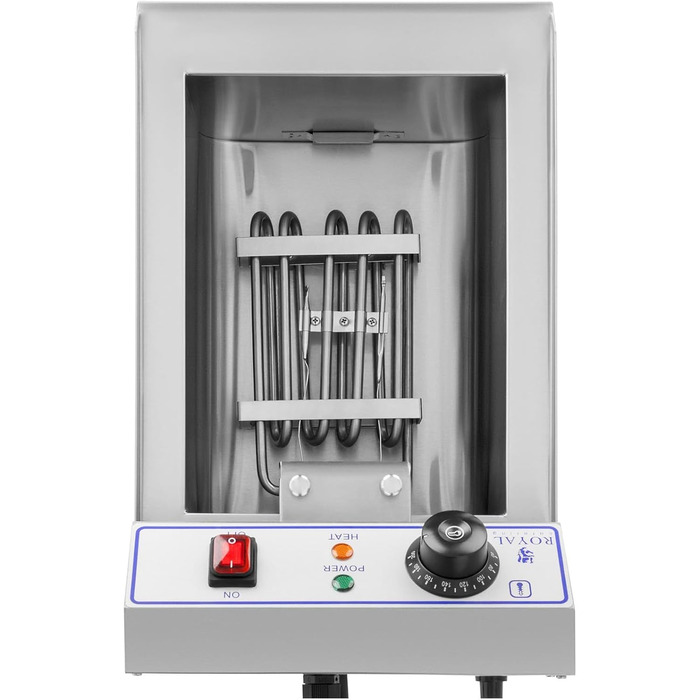 Електрична фритюрниця Royal Catering RCEF-10EH з нержавіючої сталі з кошиком (10 літрів, 3200 Вт, 230 В, термостат 60-200 C, 47,5 x 28 x 34,5 см, зливний кран)