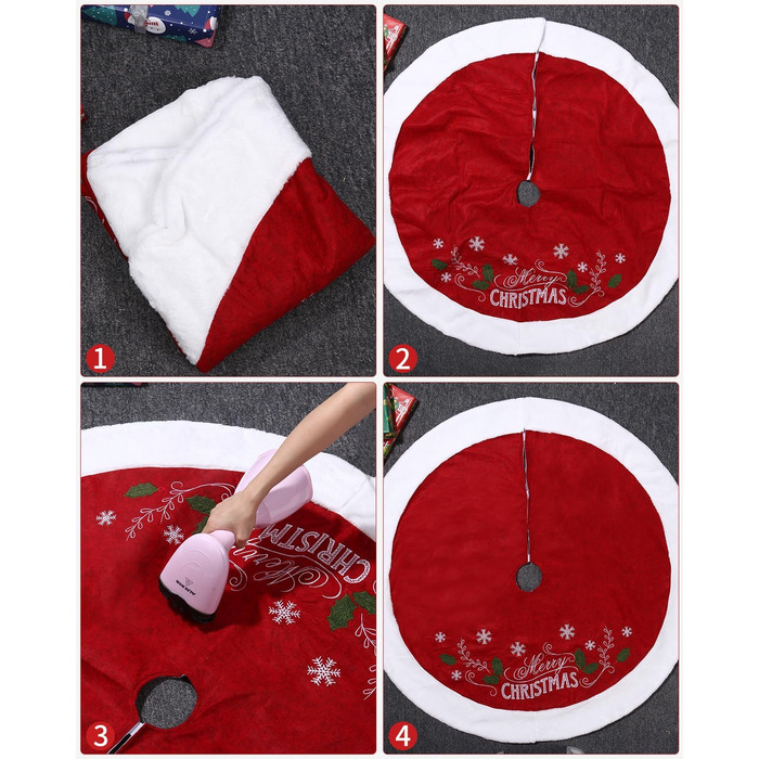 Спідниця для ялинки із візерунком сніжинок та написом "Веселого Різдва" 122 см SOBEAU