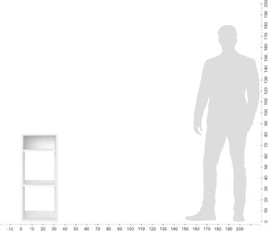 Полиця KOMTO Біла - Маленька книжкова полиця, Полиця-настільна полиця, Кубічна полиця, Офічна полиця 33,8 x 30,7 x 80,4 см, Книжкова шафа RIM2 для дитячої кімнати, Полиця для вітальні, RIM2 Біла