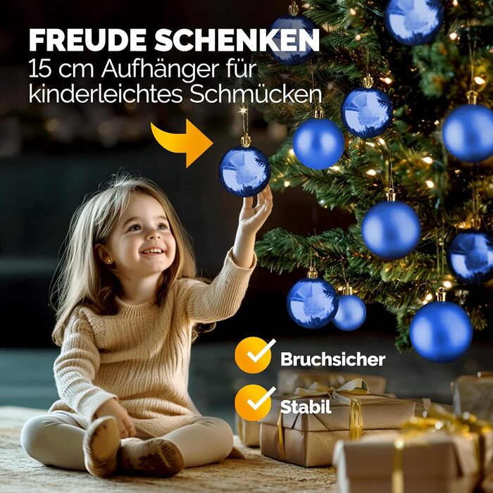 Різдвяні кульки 54 шт сині Deuba