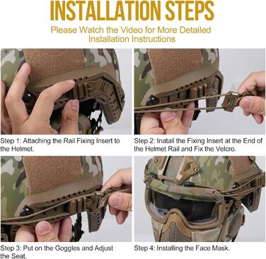 Шолом OneTigris для страйкболу, пейнтбольний шолом Mich 2000 з маскою та окулярами, камуфляж для страйкболу та пейнтболу