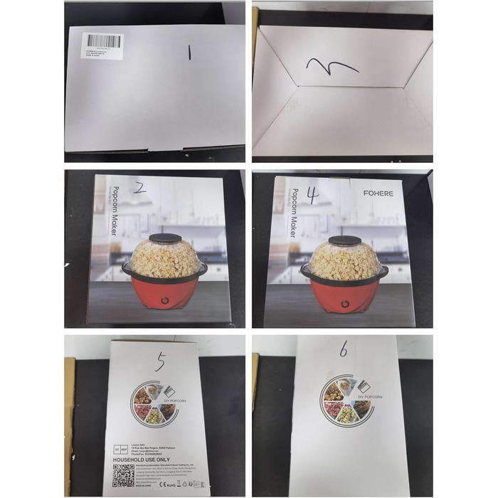 Машина для попкорну FOHERE, 3.5-літрова машина для дому, електричний попкорн-поппер з цукром та олією, антипригарне покриття, тиша та швидка, велика кришка як миска для подачі, для вечорів кіно