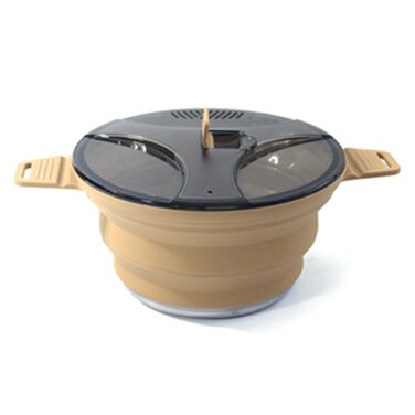 Складні силіконові миски для приготування їжі, портативні, стійкі до іржі, туристичний посуд для походів на природі, кольору хакі, 2