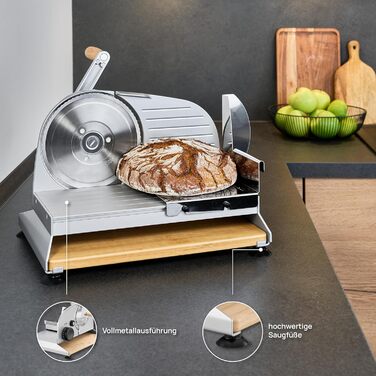 Універсальний слайсер Ritter AMANO 5, ручний універсальний слайсер з плавним ручним рукояткою, виробництво Німеччина, сріблястий металік