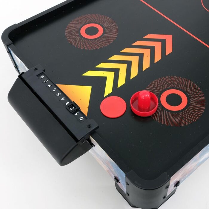 Стіл для аерохокею для дітей віком від 6 років, гра в аерохокей для столів з вентилятором/двигуном, стільниця для аерохокею для 2 гравців, включаючи 4 шт. овхачі, 4 шайби, лічильник рахунків, режим нульової гравітації 102x52x20 см