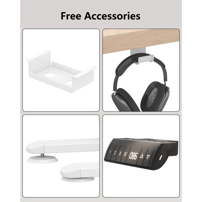 Письмовий стіл з регульованою висотою 160 x 80 см, електрично регульований стіл з функцією пам&39яті, комп&39ютерний стіл з організацією кабелів, стіл для роботи стоячи, офісний стіл, бежевий 160 x 80 см