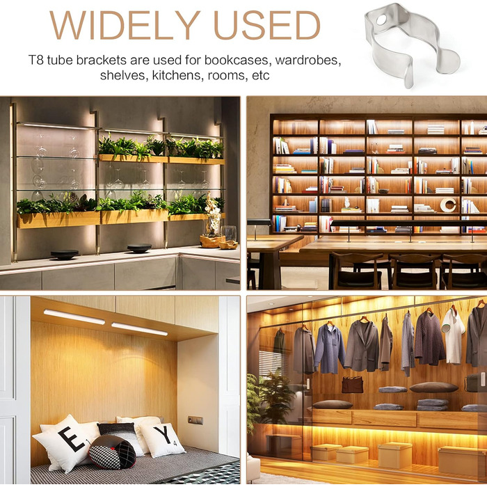 Тримач для люмінесцентної трубки Dasyusuo T8 30 шт. Кронштейн для люмінесцентної трубки Тримач для світлової трубки Затискачі для люмінесцентної трубки U Тримач для затискачів