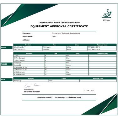 М'ячі для настільного тенісу Gewo Ultra SLP 40+ ITTF 6 шт (81351200)