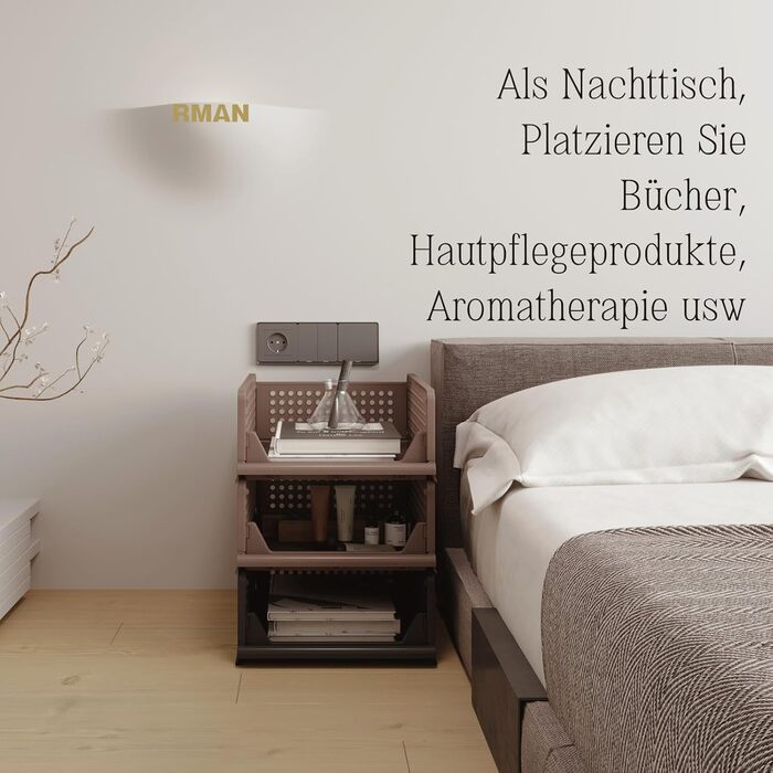 Органайзер для гардеробу, що штабелюється, складний органайзер для шафи, висувний багатофункціональний ящик для зберігання, висувні ящики для зберігання у ванній кімнаті, спальня - коричневий Rzwj02-baun, 4 шт.