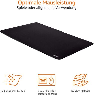 Великий прямокутний ігровий килимок для миші Storeo Basics, комп'ютерний, подовжений, чорний подовжений килимок для миші