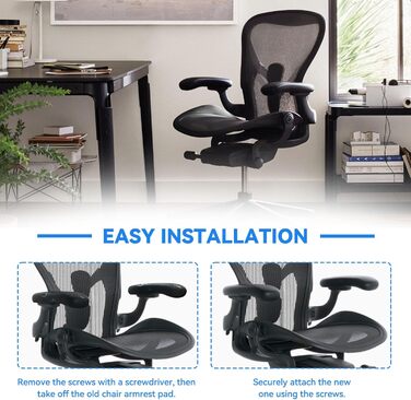 Запасні накладки на підлокітники для крісла Herman Miller Classic Aeron заміна підлокітників офісного крісла, чорні, 1 пара