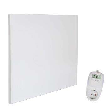 Інфрачервоний обігрівач VIESTA H400, 400 Вт, 60x60 см, карбоново-кристалічний, безрамний, настінний/стельовий, IP20, TV/GS, захист від перегріву 98, 70-90C, 100 000 годин, включаючи термостат TH10, готовий до використання, 400 Вт плюс TH10