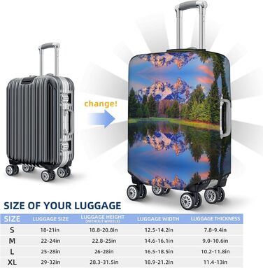 Чохол для валізи BAFAFA Schneeberg з принтом, еластичний захист від подряпин та пилу для багажу, чорний, розмір 80