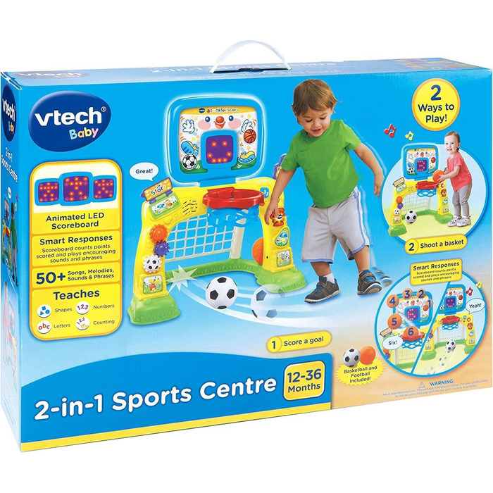 Спортивний центр VTech 3-в-1, дитяча інтерактивна іграшка з кольорами та звуками, навчальні ігри для дітей, навчання за допомогою