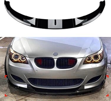 Спойлер переднього бампера Розгалужувач губи обважування для BMW 5 Series E60 E61 M5 2005-2010 Глянцевий чорний