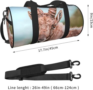 Дорожня сумка-циліндр, сірий єдиноріг на траві, спортивна сумка для чоловіків та жінок, сумка для подорожей, спортивний баул