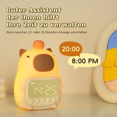 Будильник Yiliaw Capybara Alarm Clock з нічником, 15 см, коричневий