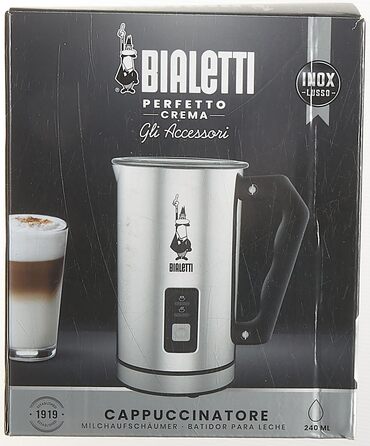 Ємність 240 мл, 500 Вт, 1 чашка Нержавіюча сталь, сріблясто-чорний один розмір срібло, 0004430 Montalatte Elettrico
