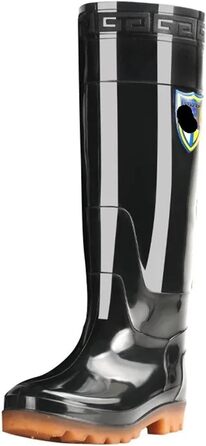 Чоловічі дощові чоботи, супер високі шкарпетки, дощове взуття, довгі водні рибальські чоботи, потовщені зносостійкі, нековзні, пластикові, водонепроникні, чорні, одинарні, 40 EU