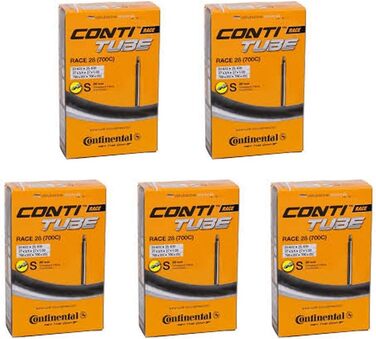 Велосипедні камери Continental Race 28 (700c) x 20-25c (набір з 5 шт.) - довгий вентиль Presta 80 мм, чорні