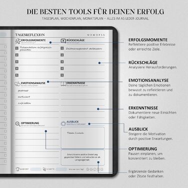 Щоденник успіху 2026 Планування цілей, формування звичок, саморефлексія Крок за кроком до успіху Щоденник формату А5, 320 сторінок Щоденник для дорослих для більшої мотивації, зосередженості та успіху