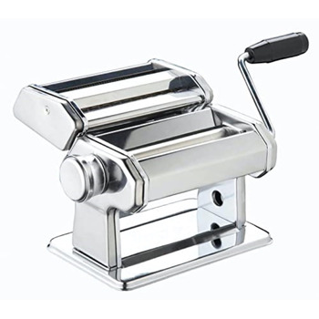 Ручна м'ясорубка-пастамашина Kitchen Craft Deluxe з нержавіючої сталі подвійне лезо, 9 налаштувань товщини, затискач для столу для лазаньї, равіолі, спагеті та тальятеле