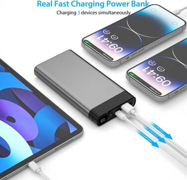 Power Bank 26800mAh, 3 виходи та 3 входи, QC 3.0 22.5W PD 20W, USB-C