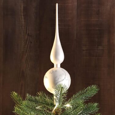 Різдвяна верхівка для ялинки 33 см біла com-four