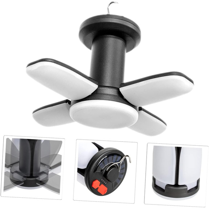 Сонячний наметовий світильник Toddmomy, світлодіодний кемпінговий світильник з ABS-пластику з гачком, зовнішній аварійний світильник для подорожей