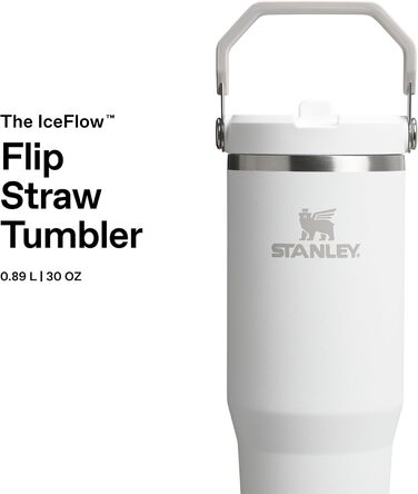 Пляшка для пиття STANLEY Flip Straw Tumbler 1.0 з трубочкою 0.89 л - Термос зберігає напої холодними протягом 12 годин - Можна мити в посудомийній машині - Спортивна пляшка - Пляшка для води без BPA - Морозостійка