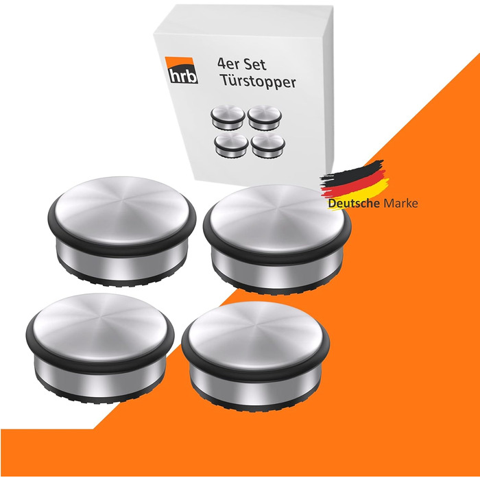 Набір з 4 твердих дверних заглушок з нержавіючої сталі - важка підлогова заглушка 1,2 кг/шт, дверна заглушка в сучасному дизайні з