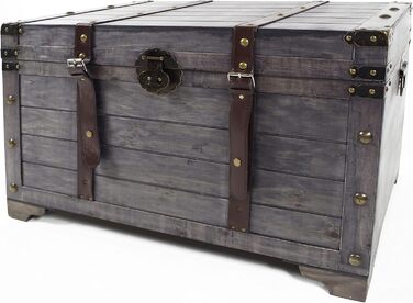 Скриня Kobolo KUBA з сірого дерева зі скарбами 80x45x50 см