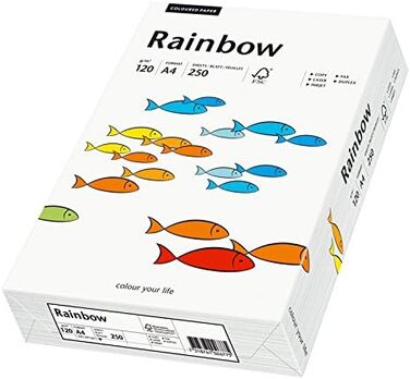 Папірус 88042205 принтер/копіювальний папір, папір для рукоділля Rainbow 120 г/м, A4 250 аркушів матовий, білий Single