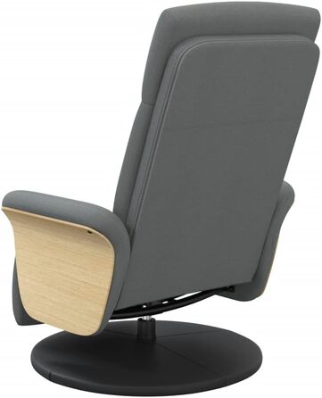 Крісло-реклайнер vidaXL, обертове крісло зі спинкою та підставкою для ніг, крісло для телевізора з функцією відкидання, шезлонг, м&39яке крісло, темно-сіра тканина