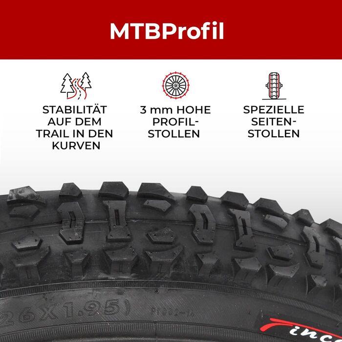Велосипедні покришки Fincci Hybrid MTB (26x1.95) з камерами Schrader