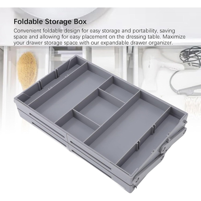 Органайзер для косметики, складаний контейнер різних розмірів, розширюваний настільний лоток для ювелірних виробів, канцелярського приладдя, аксесуарів для волосся, пластиковий (2 яруси) для повсякденного використання
