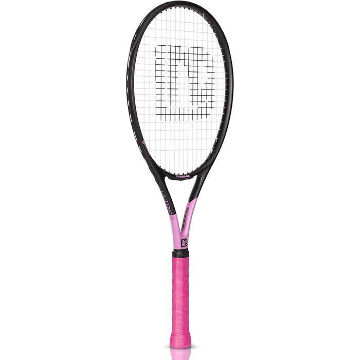 Доросла тенісна ракетка, 27 дюймів, чорний/рожевий