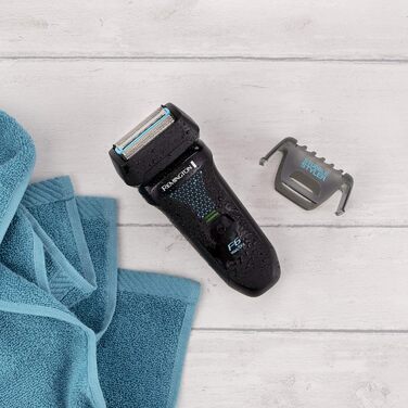 Чоловіча електробритва Remington F6 Aqua (бритва для вологого та сухого гоління, 100 водонепроникна, розкладний тример для детального та довгого волосся, літієва батарея 60 хв, функція заряджання через USB) Сітчаста бритва F6000