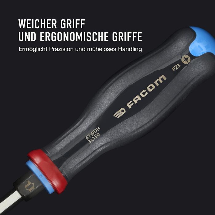 Набір викруток FACOM PROTWIST, 10 предметів, ATW.J10PB. Стандартні викрутки, 10 шт. з круглим та шестигранним жалом