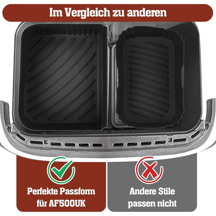 Аксесуари для фритюрниці Ninja Foodi Flexdrawer 10.4 л AF500EU, 3 шт. силіконова форма для фритюрниці, багаторазова мультипіч для мультипечі Аксесуари для ніндзя