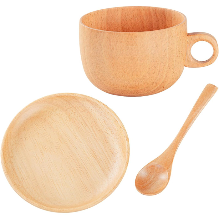 Набір дерев&39яних чашок, посуд з натурального дерева, 290 мл, з ложкою, набором чашок та ложок, підходить для зими, використання на вулиці, патіо, балкону, саду, парку, дому, пікніка, кемпінгу, вечірки, віскі, пива