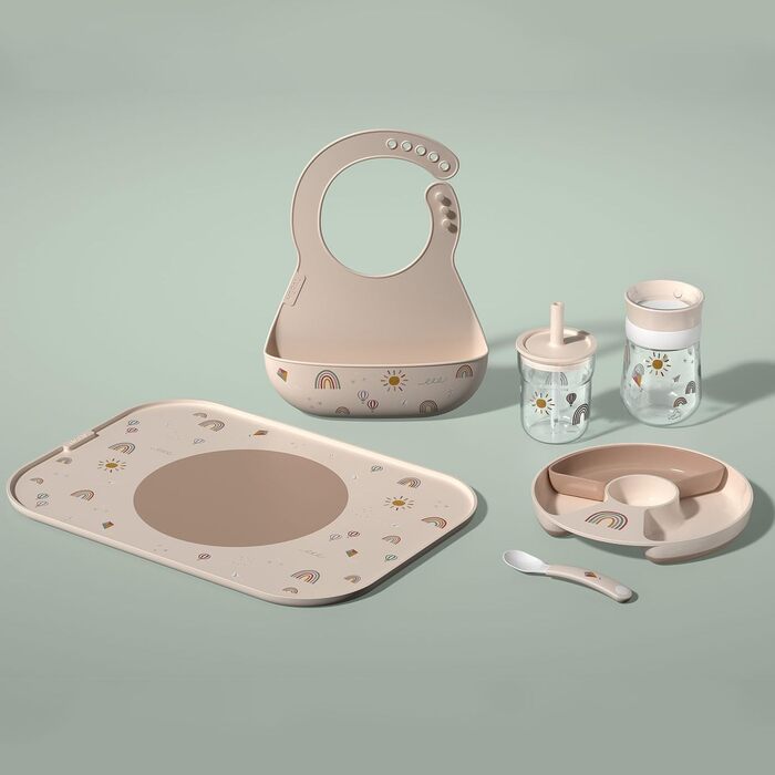 Дитячий набір посуду, 6 предметів Mepal Mio Дитячий посуд Включає дитячу склянку, дитячу тарілку, дитячу миску та дитячі столові прибори Можна мити в посудомийній машині та не містить BPA 6 предметів Little Farm
