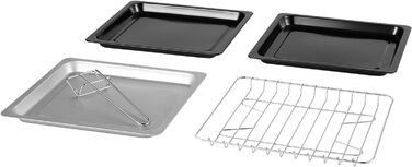 Міні-піч 3в1 20 літрів з конвекцією з нагрівальною плитою 2 дека для випікання решітка для гриля Міні піч Піч для піци Циркулююче повітря з можливістю перемикання знімна пластина для гриля 60 хв. Таймер 1300 Вт 20 літрів з плитою для гриля